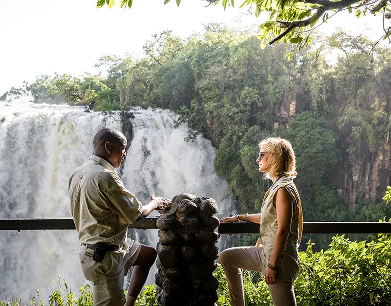 Sussi Chuma an AK Sanctuary Victoria Falls Zambia tour of the falls