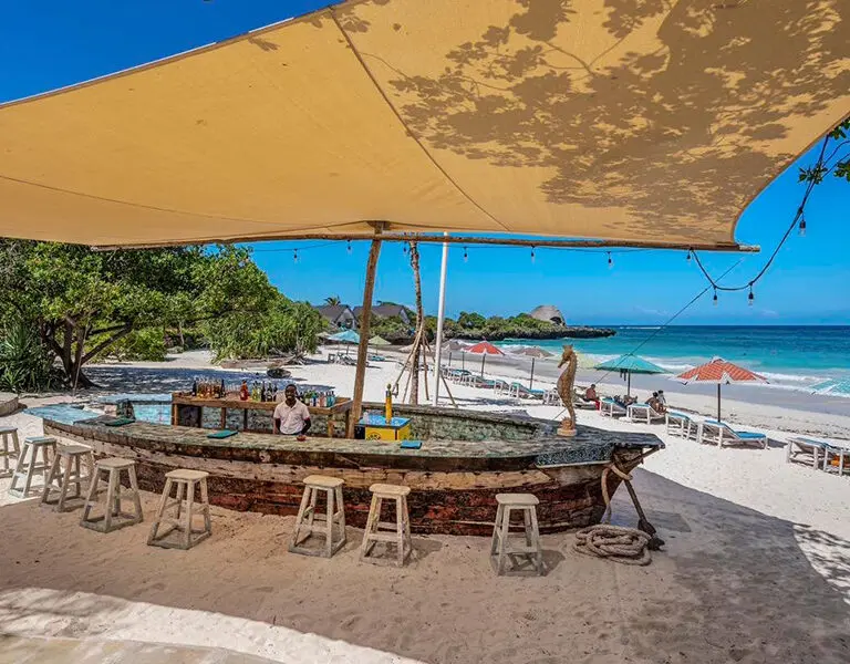 Chale Island Resort Kenya coast beach bar