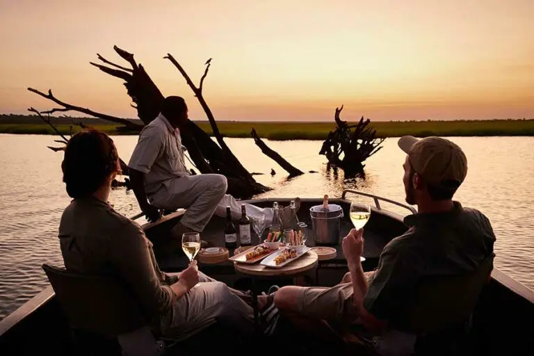 Sanctuary Chobe Chilwero Lodge sundowners on the Chobe River 1