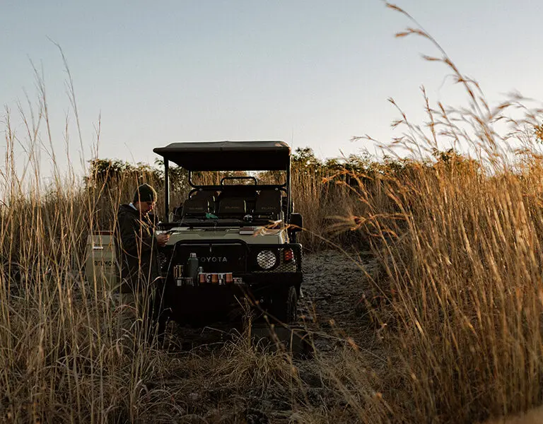 Belmond Savute Elephant Lodge Chobe NP Savute Channels Botswana coffee stop on game drive am