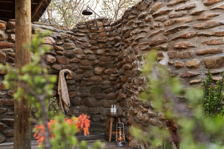 Outdoor shower at Kwandwe Great Fish River Lodge Kwandwe Private Game Reserve in South Africa