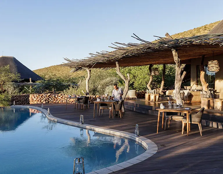 The Motse Tswalu Kalahari SA deck pool