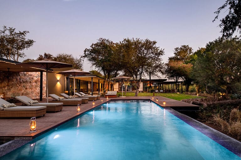 Tanda Tula Safari Camp Exterior Lanterns Swimming Pool