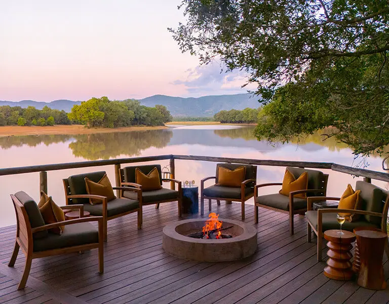 Chindeni Bushcamp firepit deck