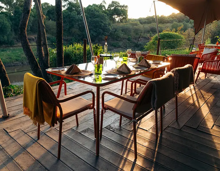 Emboo Camp Kenya Masai Mara Dining spot along the River