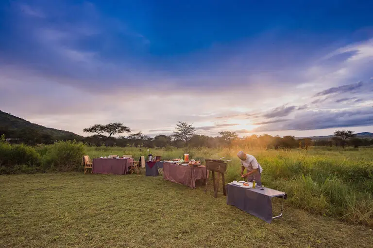Dunia Bush breakfast in the Serengeti
