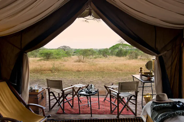 Tent veranda andBeyond Serengeti Under Canvas