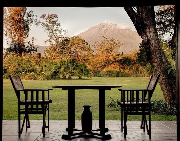 Legendary lodge garden cottage veranda view