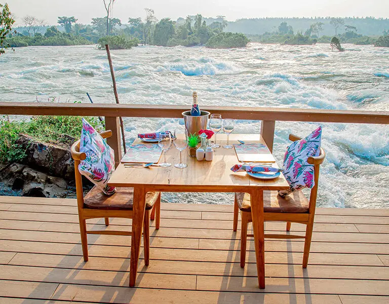 Lemala Wildwaters Lodge River Nile Uganda dining