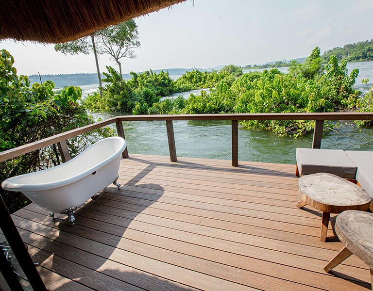 Lemala Wildwaters Lodge River Nile Uganda river suite deck