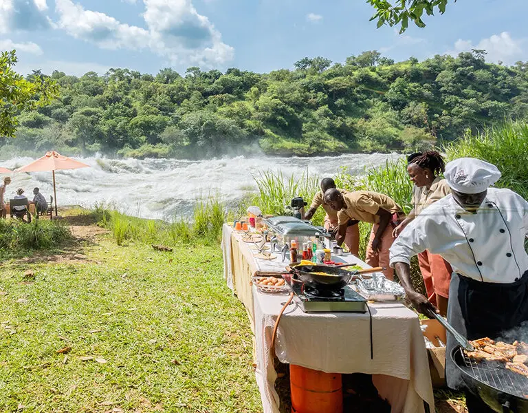 Nile Safari Lodge Murchison Falls Uganda lunch spot