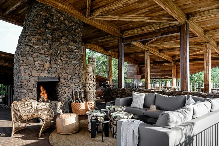 Singita Faru Faru Lodge Fire Place