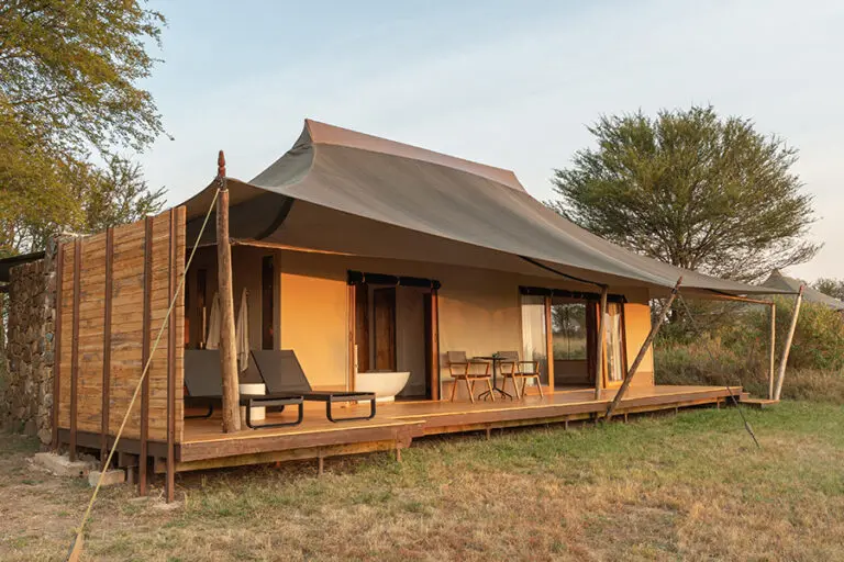 Sayari Guest tent exterior with bathroom