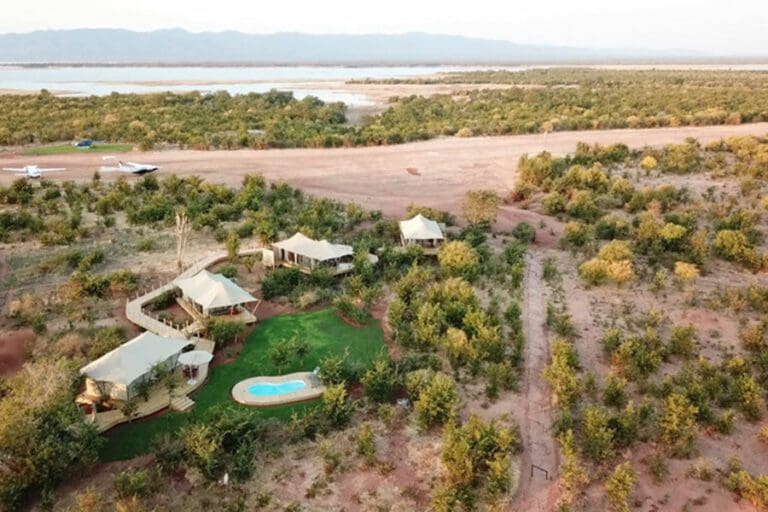 Island Suites aerial zoom