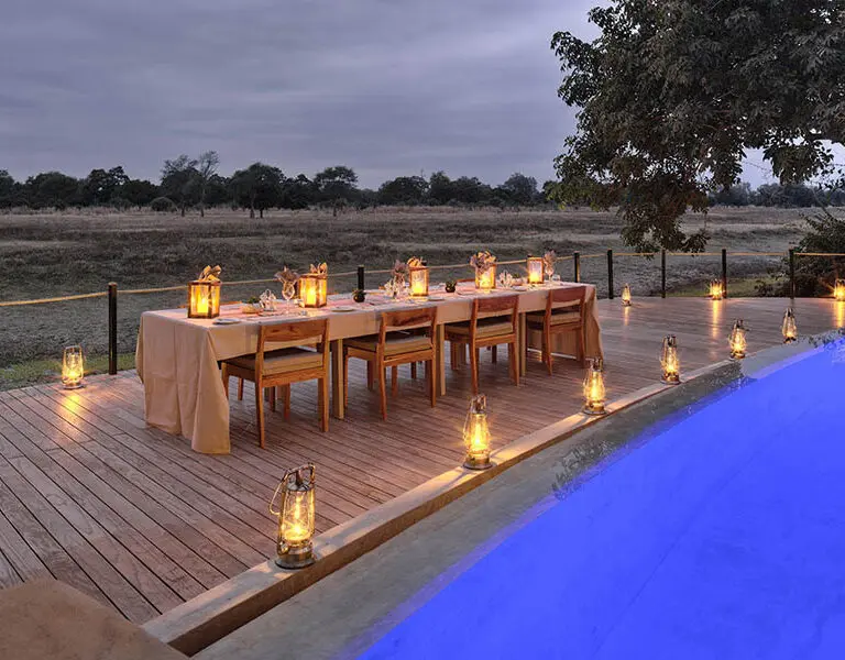 Lion Camp Dinner setup for Groups