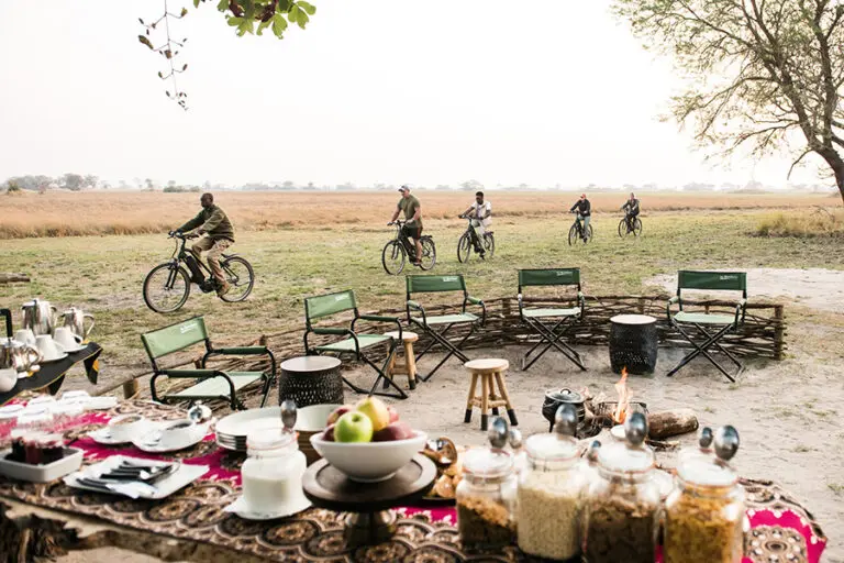 The perfect breakfast welcome at Chisa Busanga Camp
