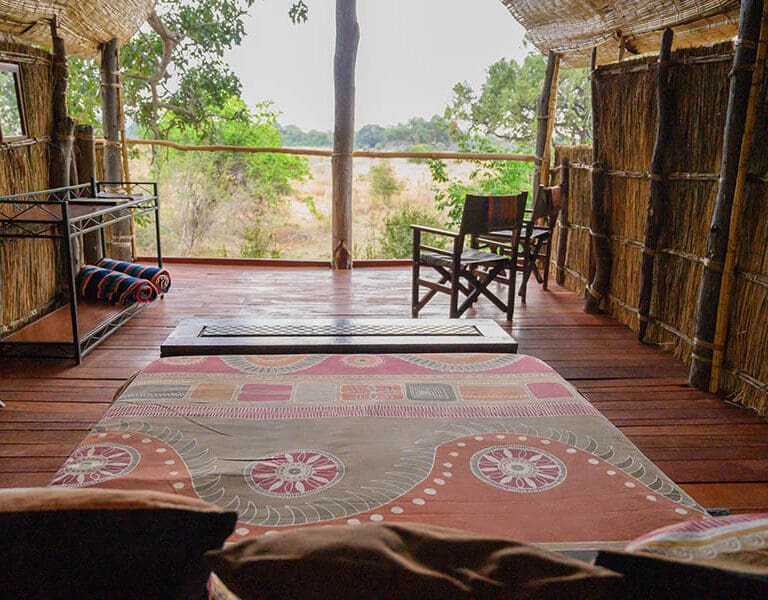 Chikoko chalet three double bed layout