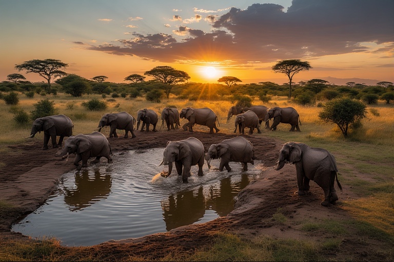Elephants in the Mara