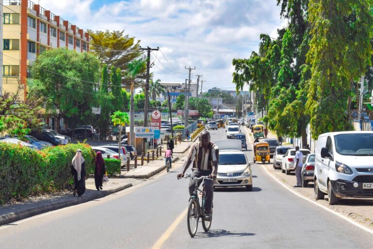 Man Riding Bicycle on Street Mombasa City